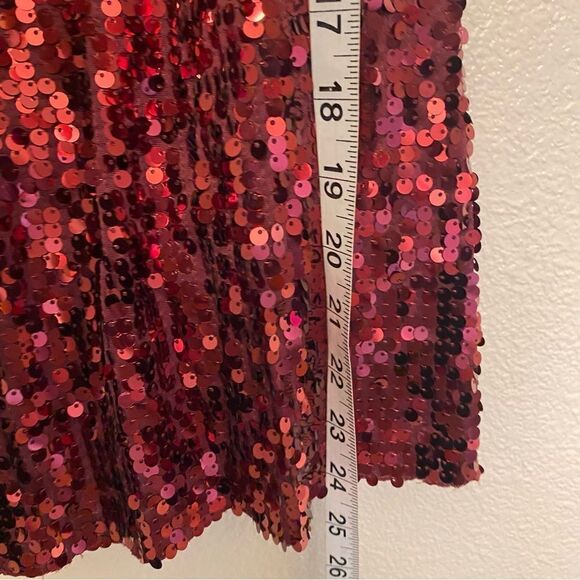 WEISSMAN Dance Costume shift burgundy Sleeveless Ultra Sparkle Dress D13860 LC - Picture 9 of 11